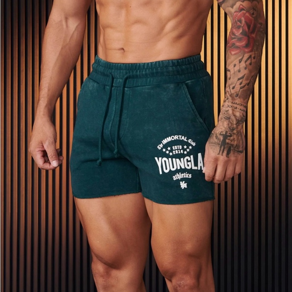 YoungLA Men's Green Athletic Shorts